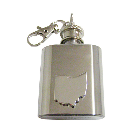 Ohio State Map Shape 1oz Keychain Flask - Picture 1 of 1